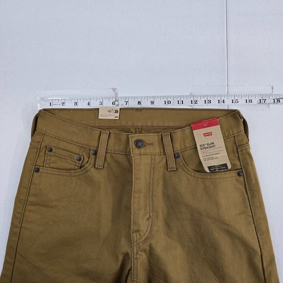 NWT Levi's 513 slim straight‎ jeans 30x30 brown tan mens stretch 6874 - Picture 3 of 10